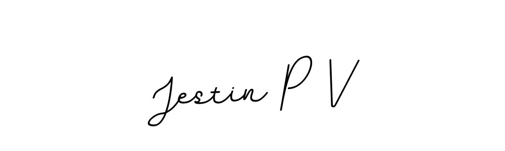 How to make Jestin P V signature? BallpointsItalic-DORy9 is a professional autograph style. Create handwritten signature for Jestin P V name. Jestin P V signature style 11 images and pictures png