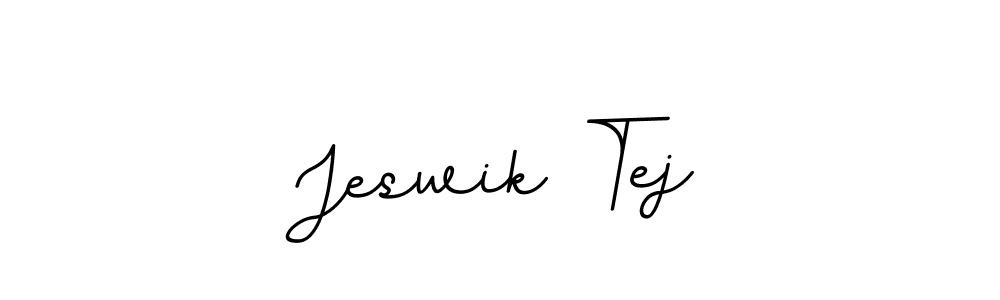 The best way (BallpointsItalic-DORy9) to make a short signature is to pick only two or three words in your name. The name Jeswik Tej include a total of six letters. For converting this name. Jeswik Tej signature style 11 images and pictures png