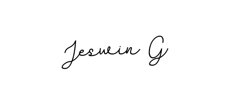 It looks lik you need a new signature style for name Jeswin G. Design unique handwritten (BallpointsItalic-DORy9) signature with our free signature maker in just a few clicks. Jeswin G signature style 11 images and pictures png
