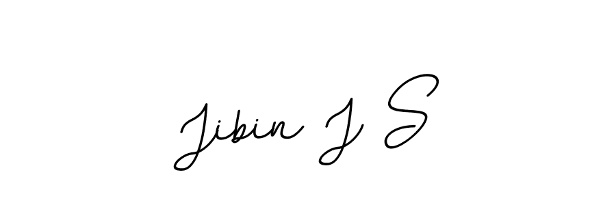 How to make Jibin J S name signature. Use BallpointsItalic-DORy9 style for creating short signs online. This is the latest handwritten sign. Jibin J S signature style 11 images and pictures png