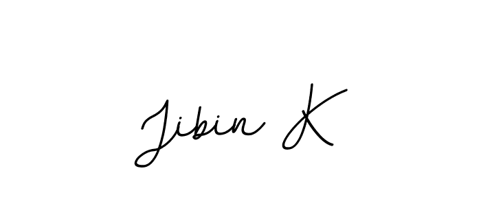 How to make Jibin K name signature. Use BallpointsItalic-DORy9 style for creating short signs online. This is the latest handwritten sign. Jibin K signature style 11 images and pictures png