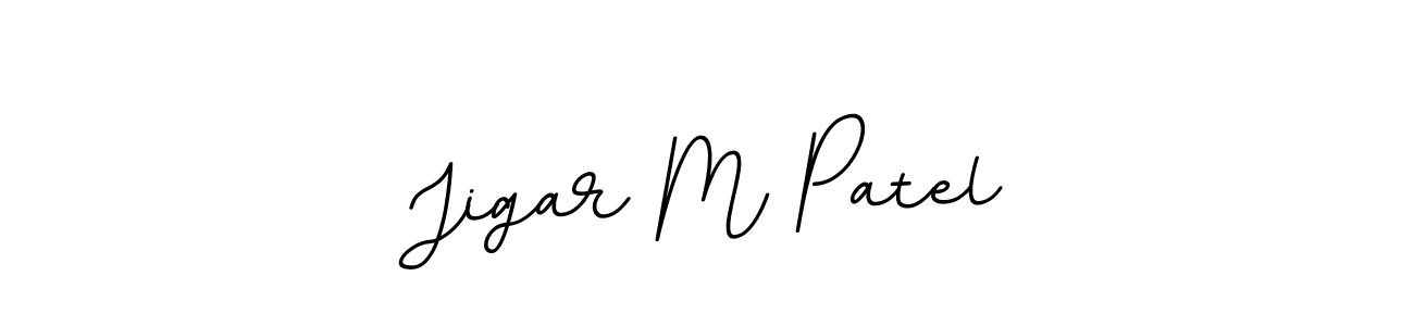 Design your own signature with our free online signature maker. With this signature software, you can create a handwritten (BallpointsItalic-DORy9) signature for name Jigar M Patel. Jigar M Patel signature style 11 images and pictures png
