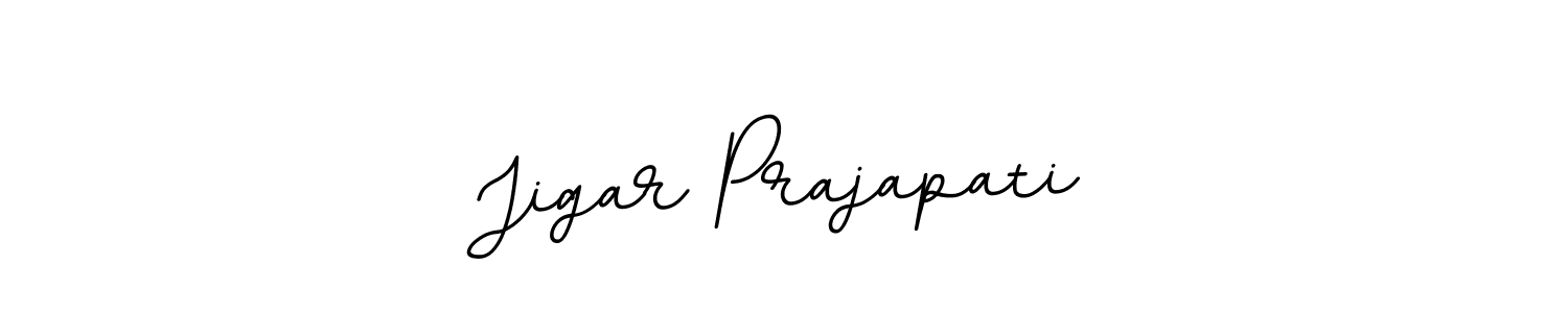 How to make Jigar Prajapati name signature. Use BallpointsItalic-DORy9 style for creating short signs online. This is the latest handwritten sign. Jigar Prajapati signature style 11 images and pictures png