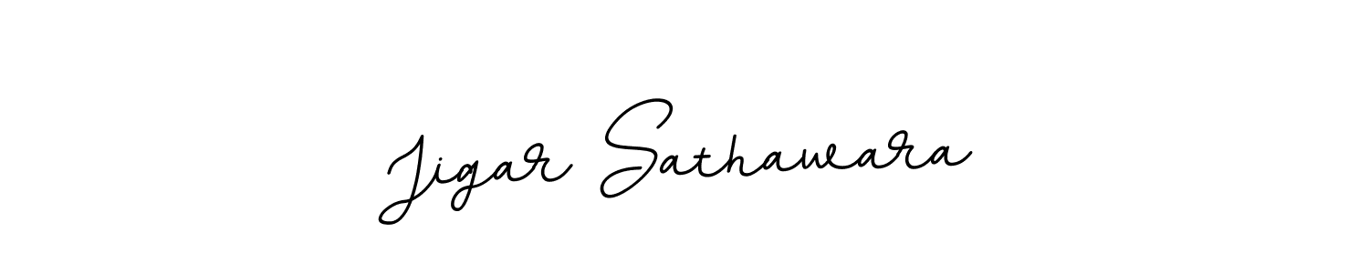 How to make Jigar Sathawara name signature. Use BallpointsItalic-DORy9 style for creating short signs online. This is the latest handwritten sign. Jigar Sathawara signature style 11 images and pictures png