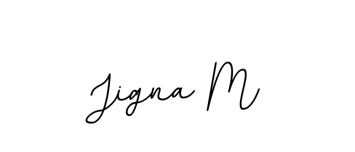 The best way (BallpointsItalic-DORy9) to make a short signature is to pick only two or three words in your name. The name Jigna M include a total of six letters. For converting this name. Jigna M signature style 11 images and pictures png