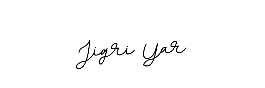 How to make Jigri Yar name signature. Use BallpointsItalic-DORy9 style for creating short signs online. This is the latest handwritten sign. Jigri Yar signature style 11 images and pictures png