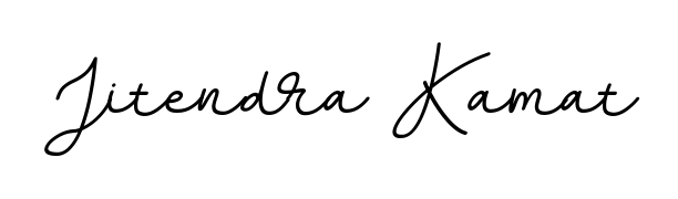The BallpointsItalic-DORy9 font transforms the name Jitendra Kamat into an executive sign with sharp precision and distinguished character. Jitendra Kamat signature style 11 images and pictures png