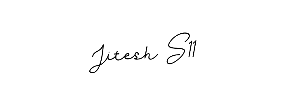 The best way (BallpointsItalic-DORy9) to make a short signature is to pick only two or three words in your name. The name Jitesh S11 include a total of six letters. For converting this name. Jitesh S11 signature style 11 images and pictures png