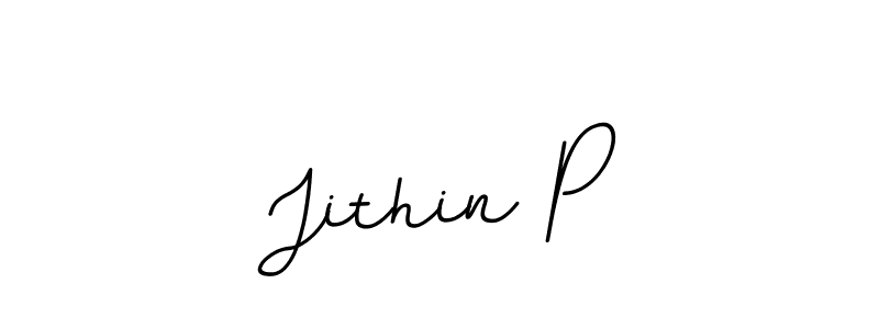 How to make Jithin P name signature. Use BallpointsItalic-DORy9 style for creating short signs online. This is the latest handwritten sign. Jithin P signature style 11 images and pictures png