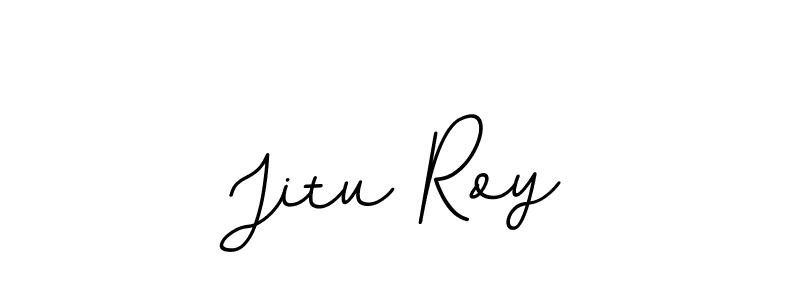 How to make Jitu Roy name signature. Use BallpointsItalic-DORy9 style for creating short signs online. This is the latest handwritten sign. Jitu Roy signature style 11 images and pictures png