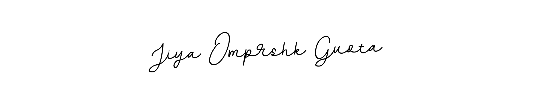Create a beautiful signature design for name Jiya Omprshk Guota. With this signature (BallpointsItalic-DORy9) fonts, you can make a handwritten signature for free. Jiya Omprshk Guota signature style 11 images and pictures png