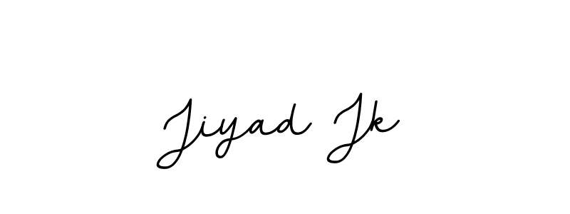 You should practise on your own different ways (BallpointsItalic-DORy9) to write your name (Jiyad Jk) in signature. don't let someone else do it for you. Jiyad Jk signature style 11 images and pictures png