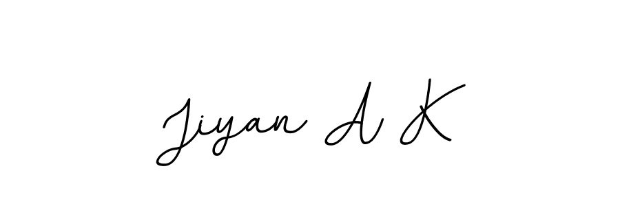Make a beautiful signature design for name Jiyan A K. With this signature (BallpointsItalic-DORy9) style, you can create a handwritten signature for free. Jiyan A K signature style 11 images and pictures png
