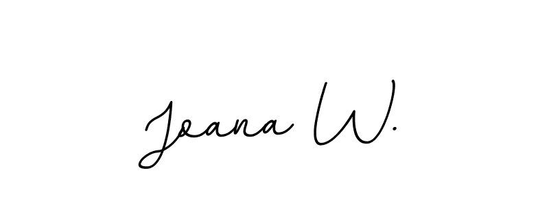 How to make Joana W. name signature. Use BallpointsItalic-DORy9 style for creating short signs online. This is the latest handwritten sign. Joana W. signature style 11 images and pictures png
