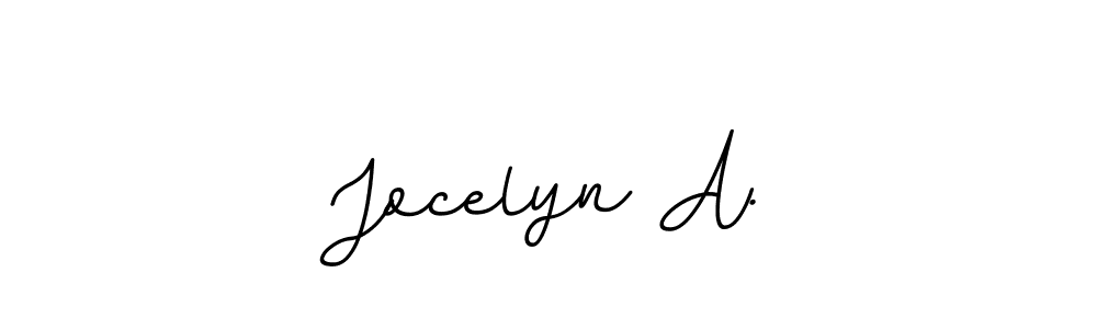 You should practise on your own different ways (BallpointsItalic-DORy9) to write your name (Jocelyn A.) in signature. don't let someone else do it for you. Jocelyn A. signature style 11 images and pictures png