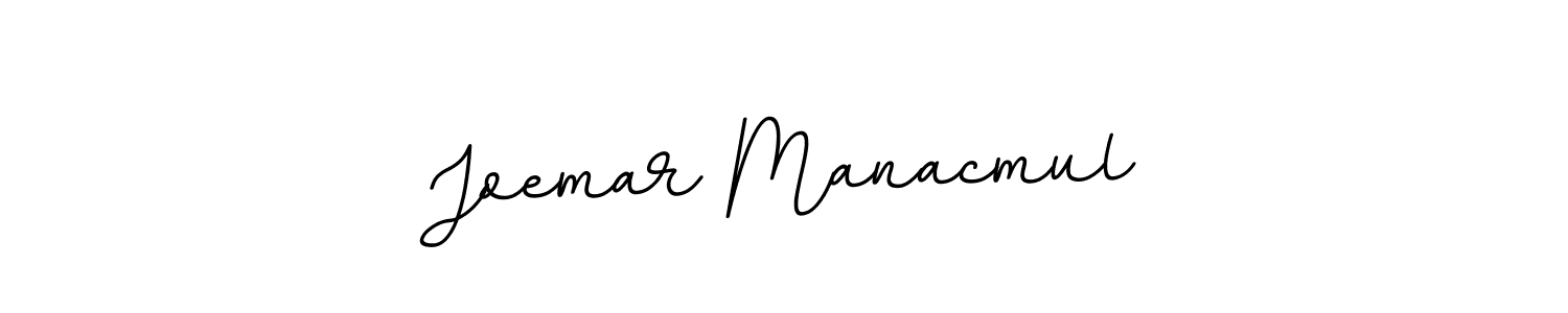How to make Joemar Manacmul name signature. Use BallpointsItalic-DORy9 style for creating short signs online. This is the latest handwritten sign. Joemar Manacmul signature style 11 images and pictures png