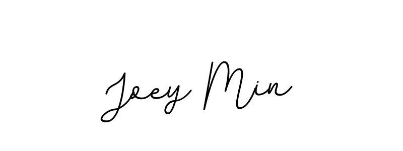 How to make Joey Min name signature. Use BallpointsItalic-DORy9 style for creating short signs online. This is the latest handwritten sign. Joey Min signature style 11 images and pictures png