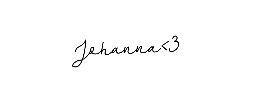 How to make Johanna<3 name signature. Use BallpointsItalic-DORy9 style for creating short signs online. This is the latest handwritten sign. Johanna<3 signature style 11 images and pictures png