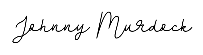 The BallpointsItalic-DORy9 font gives name Johnny Murdock a signature that looks effortless yet distinguished. Download high-res PNG instantly. Johnny Murdock signature style 11 images and pictures png