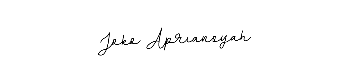 Make a beautiful signature design for name Joko Apriansyah. With this signature (BallpointsItalic-DORy9) style, you can create a handwritten signature for free. Joko Apriansyah signature style 11 images and pictures png