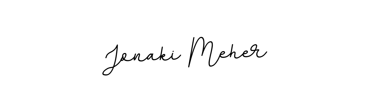 How to make Jonaki Meher name signature. Use BallpointsItalic-DORy9 style for creating short signs online. This is the latest handwritten sign. Jonaki Meher signature style 11 images and pictures png