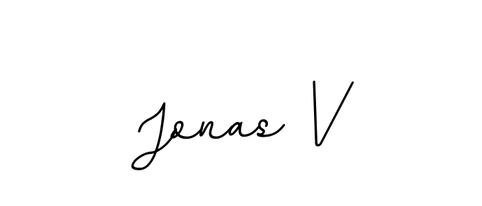 Make a beautiful signature design for name Jonas V. With this signature (BallpointsItalic-DORy9) style, you can create a handwritten signature for free. Jonas V signature style 11 images and pictures png