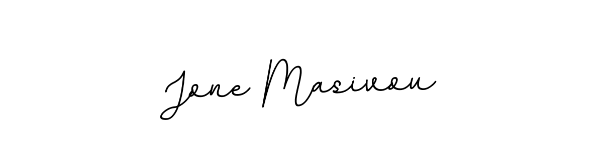 This is the best signature style for the Jone Masivou name. Also you like these signature font (BallpointsItalic-DORy9). Mix name signature. Jone Masivou signature style 11 images and pictures png