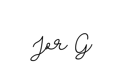 Make a beautiful signature design for name Jor G. With this signature (BallpointsItalic-DORy9) style, you can create a handwritten signature for free. Jor G signature style 11 images and pictures png