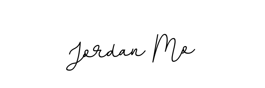 How to make Jordan Mo name signature. Use BallpointsItalic-DORy9 style for creating short signs online. This is the latest handwritten sign. Jordan Mo signature style 11 images and pictures png