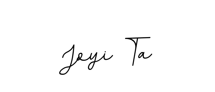 How to make Joyi Ta name signature. Use BallpointsItalic-DORy9 style for creating short signs online. This is the latest handwritten sign. Joyi Ta signature style 11 images and pictures png