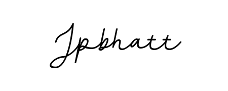 Get an exclusive digital autograph for Jpbhatt. The BallpointsItalic-DORy9 typeface captures the charm of real penmanship on paper. Jpbhatt signature style 11 images and pictures png