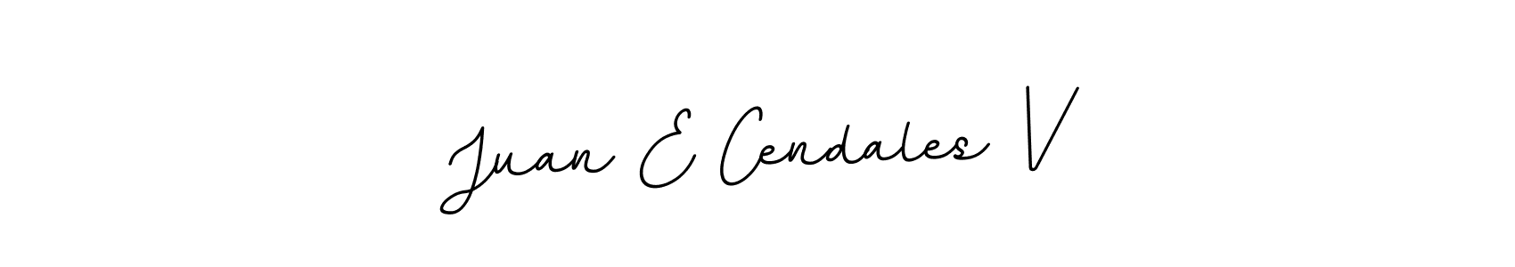 How to make Juan E Cendales V name signature. Use BallpointsItalic-DORy9 style for creating short signs online. This is the latest handwritten sign. Juan E Cendales V signature style 11 images and pictures png