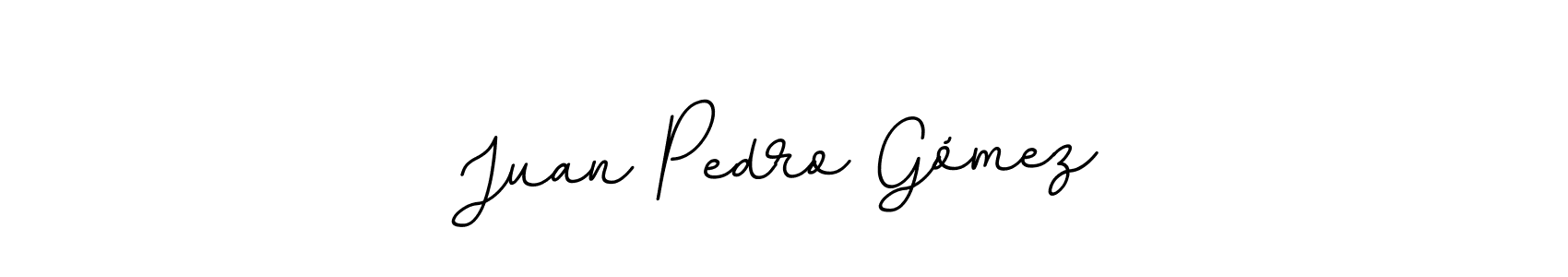 You should practise on your own different ways (BallpointsItalic-DORy9) to write your name (Juan Pedro Gómez) in signature. don't let someone else do it for you. Juan Pedro Gómez signature style 11 images and pictures png