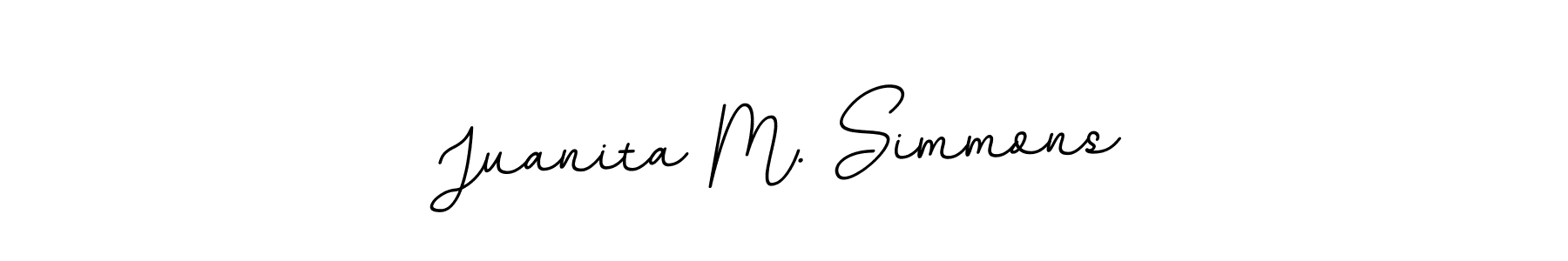 How to make Juanita M. Simmons name signature. Use BallpointsItalic-DORy9 style for creating short signs online. This is the latest handwritten sign. Juanita M. Simmons signature style 11 images and pictures png