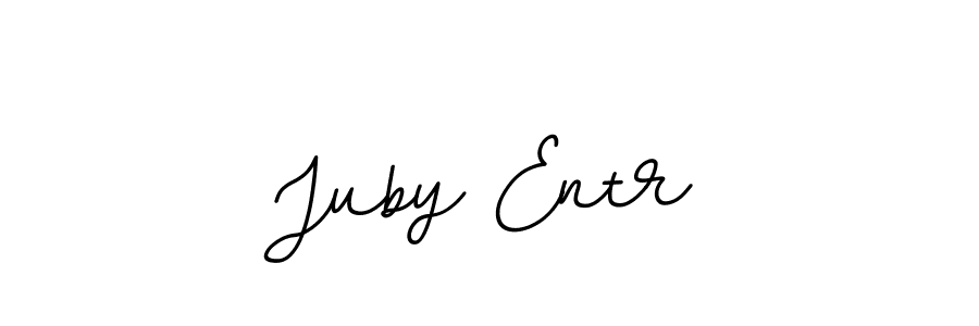 How to make Juby Entr name signature. Use BallpointsItalic-DORy9 style for creating short signs online. This is the latest handwritten sign. Juby Entr signature style 11 images and pictures png