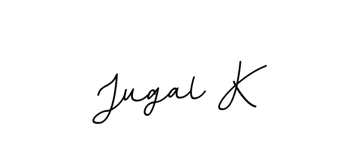 Design your own signature with our free online signature maker. With this signature software, you can create a handwritten (BallpointsItalic-DORy9) signature for name Jugal K. Jugal K signature style 11 images and pictures png