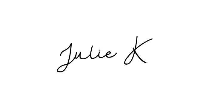 Design your own signature with our free online signature maker. With this signature software, you can create a handwritten (BallpointsItalic-DORy9) signature for name Julie K. Julie K signature style 11 images and pictures png