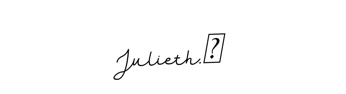 You should practise on your own different ways (BallpointsItalic-DORy9) to write your name (Julieth.♡) in signature. don't let someone else do it for you. Julieth.♡ signature style 11 images and pictures png