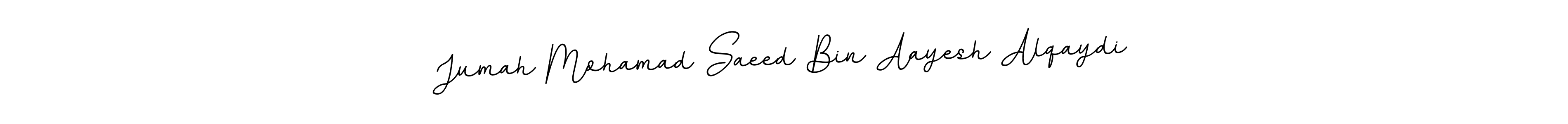 The best way (BallpointsItalic-DORy9) to make a short signature is to pick only two or three words in your name. The name Jumah Mohamad Saeed Bin Aayesh Alqaydi include a total of six letters. For converting this name. Jumah Mohamad Saeed Bin Aayesh Alqaydi signature style 11 images and pictures png