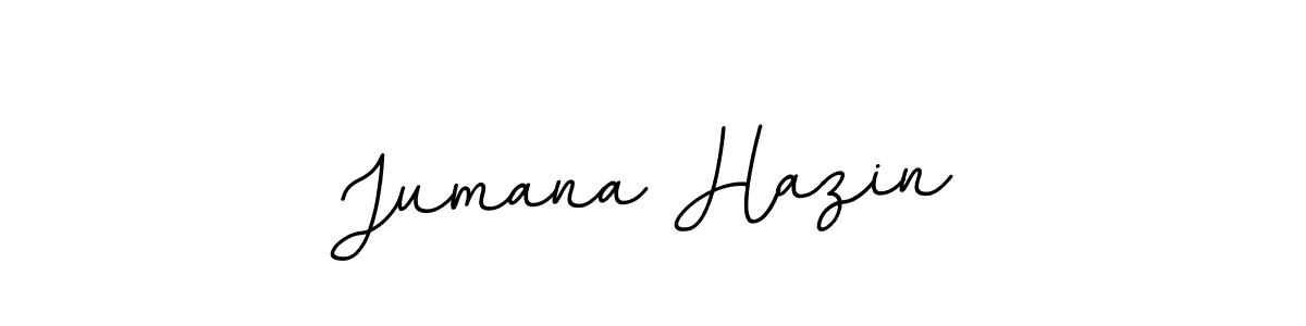 How to make Jumana Hazin name signature. Use BallpointsItalic-DORy9 style for creating short signs online. This is the latest handwritten sign. Jumana Hazin signature style 11 images and pictures png