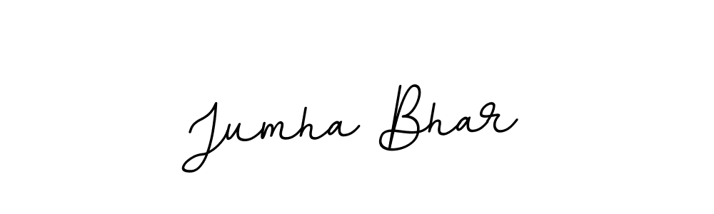 How to make Jumha Bhar name signature. Use BallpointsItalic-DORy9 style for creating short signs online. This is the latest handwritten sign. Jumha Bhar signature style 11 images and pictures png