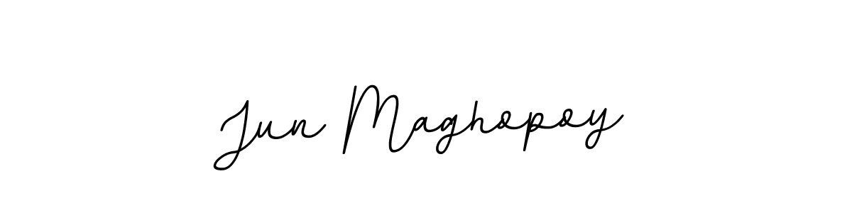 It looks lik you need a new signature style for name Jun Maghopoy. Design unique handwritten (BallpointsItalic-DORy9) signature with our free signature maker in just a few clicks. Jun Maghopoy signature style 11 images and pictures png