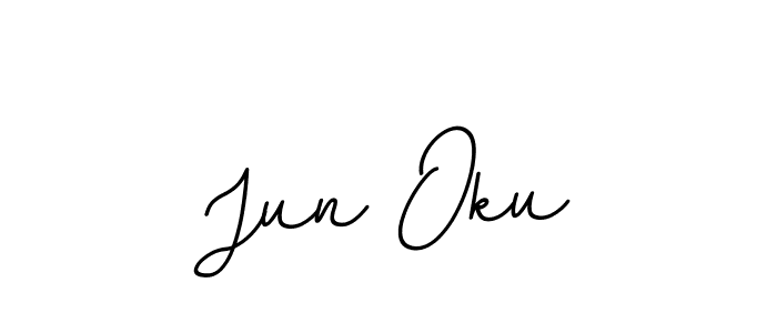Make a beautiful signature design for name Jun Oku. With this signature (BallpointsItalic-DORy9) style, you can create a handwritten signature for free. Jun Oku signature style 11 images and pictures png