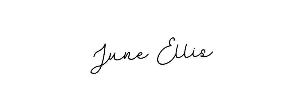The best way (BallpointsItalic-DORy9) to make a short signature is to pick only two or three words in your name. The name June Ellis include a total of six letters. For converting this name. June Ellis signature style 11 images and pictures png