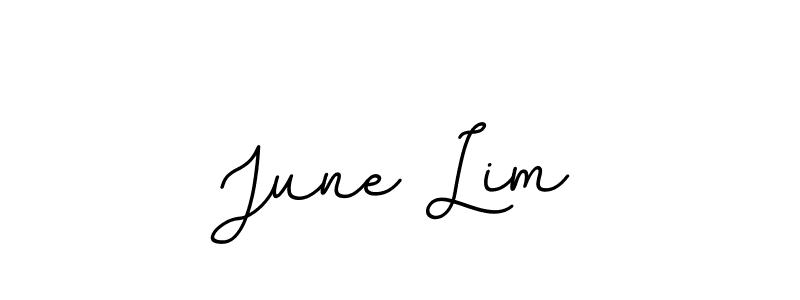 How to make June Lim name signature. Use BallpointsItalic-DORy9 style for creating short signs online. This is the latest handwritten sign. June Lim signature style 11 images and pictures png