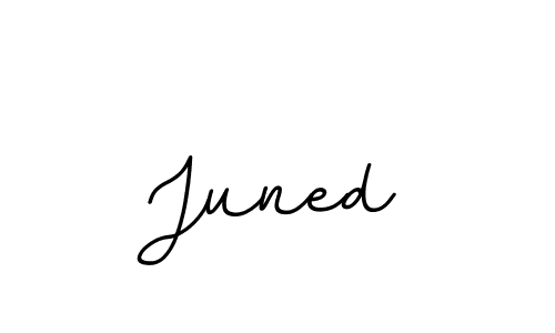 Use a signature maker to create a handwritten signature online. With this signature software, you can design (BallpointsItalic-DORy9) your own signature for name Juned. Juned signature style 11 images and pictures png