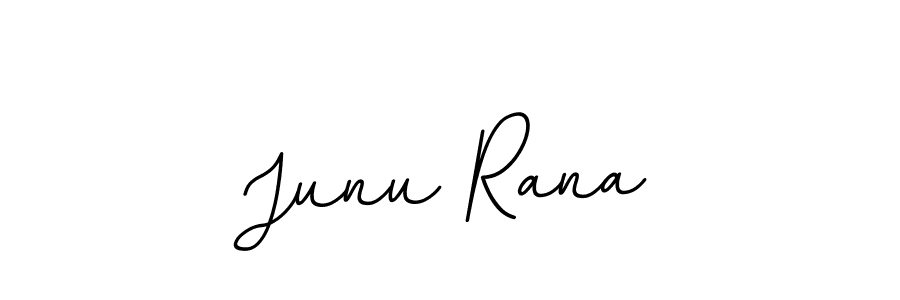 How to make Junu Rana name signature. Use BallpointsItalic-DORy9 style for creating short signs online. This is the latest handwritten sign. Junu Rana signature style 11 images and pictures png