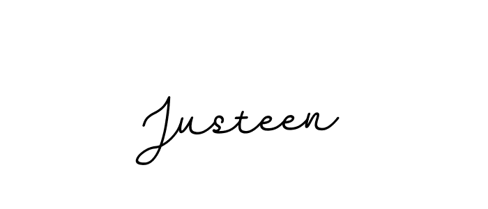 Design your own signature with our free online signature maker. With this signature software, you can create a handwritten (BallpointsItalic-DORy9) signature for name Justeen. Justeen signature style 11 images and pictures png