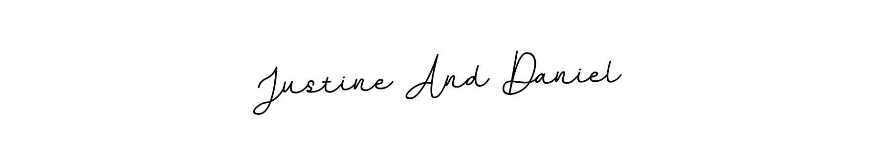 You should practise on your own different ways (BallpointsItalic-DORy9) to write your name (Justine And Daniel) in signature. don't let someone else do it for you. Justine And Daniel signature style 11 images and pictures png
