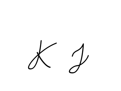 Design your own signature with our free online signature maker. With this signature software, you can create a handwritten (BallpointsItalic-DORy9) signature for name K  J. K  J signature style 11 images and pictures png